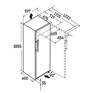 Liebherr Prime BioFresh, 387 L, height 186 cm, black stainless steel - Cooler