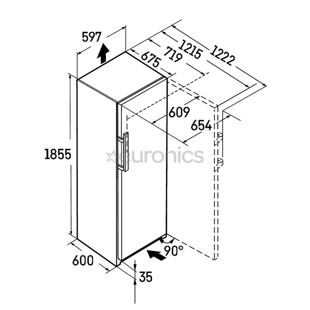 Liebherr Prime BioFresh, 387 л, высота 186 см, черная нерж. сталь - Холодильный шкаф