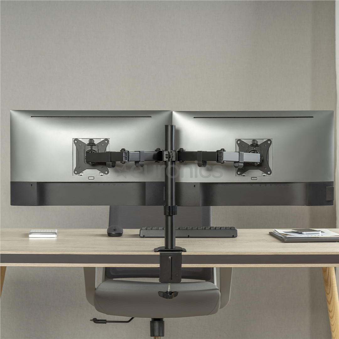 Deltaco Dual Desk Mount, 13-32'', melna - Monitora statīvs