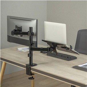 Deltaco Dual Desk Mount, 13-32'', melna - Monitora statīvs