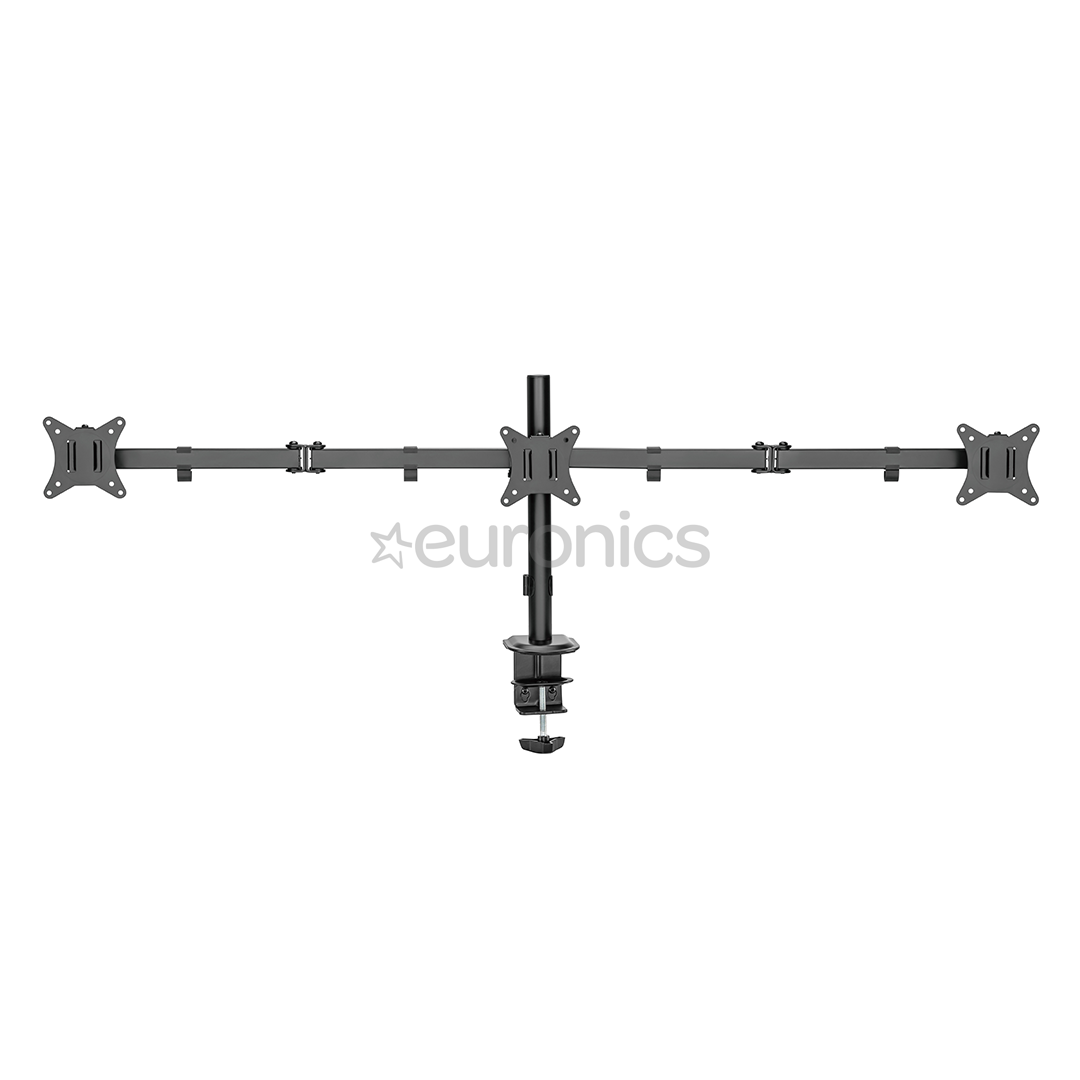 Deltaco Triple Desk Mount, 13-27'', black - Monitor stand
