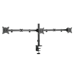 Deltaco Triple Desk Mount, 13-27'', melna - Monitora statīvs