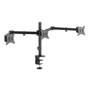 Deltaco Triple Desk Mount, 13-27'', melna - Monitora statīvs