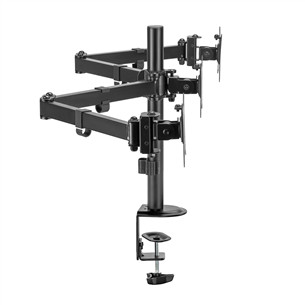Deltaco Triple Desk Mount, 13-27'', melna - Monitora statīvs