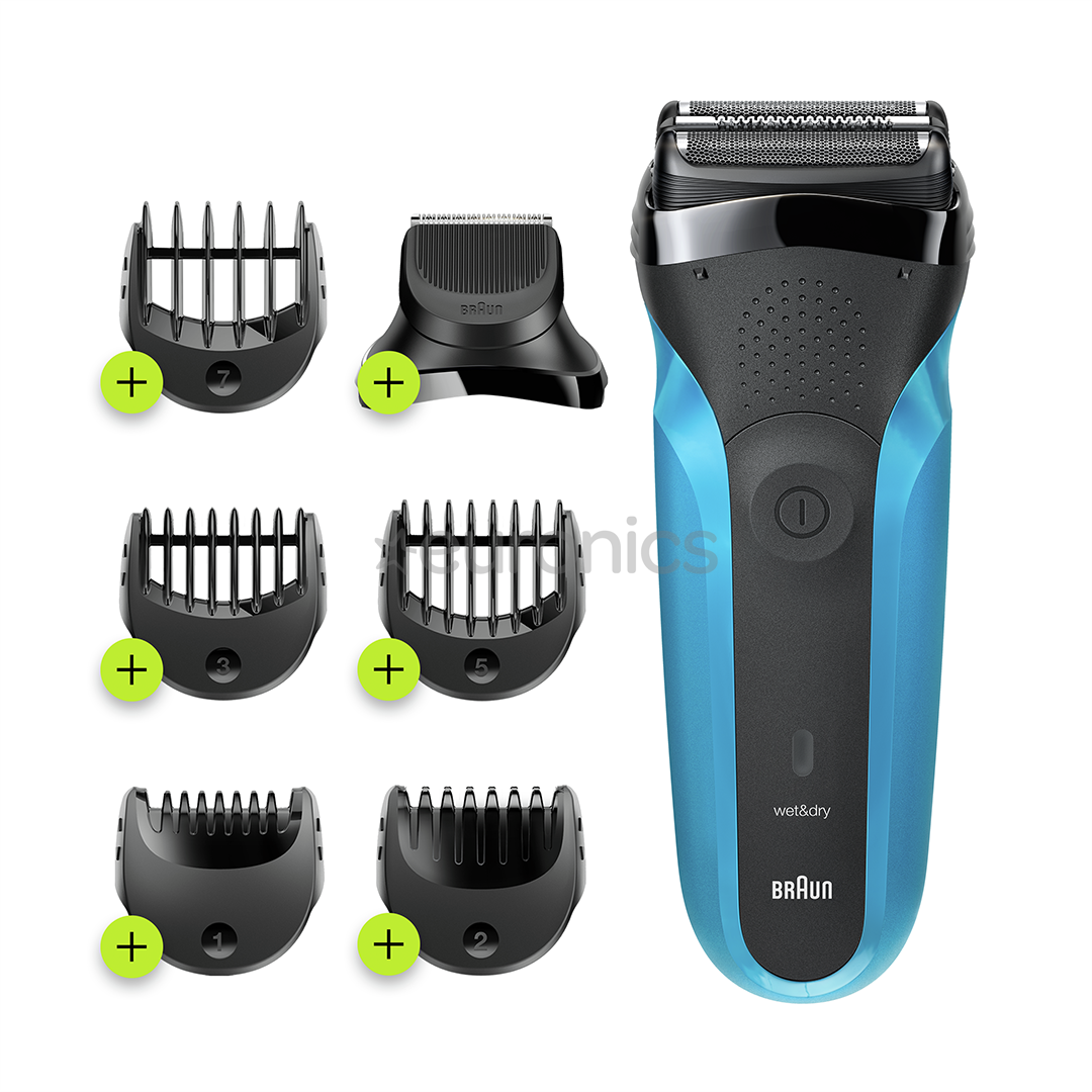 Braun Series 3 Shave & Style, Wet & Dry, zila - Skuveklis