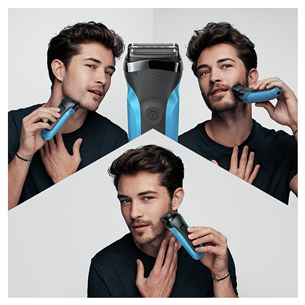 Braun Series 3 Shave & Style, Wet & Dry, zila - Skuveklis