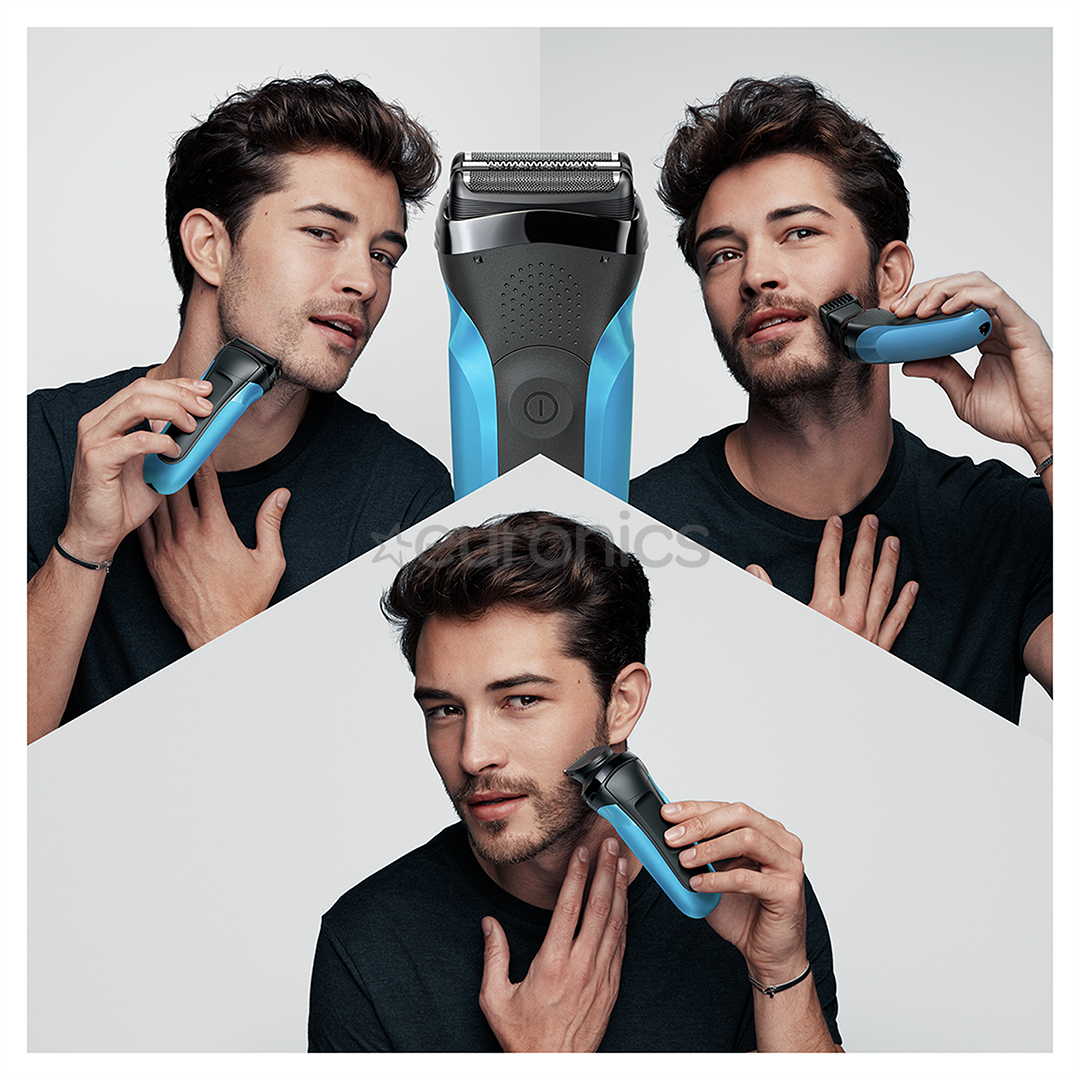 Braun Series 3 Shave & Style, Wet & Dry, zila - Skuveklis