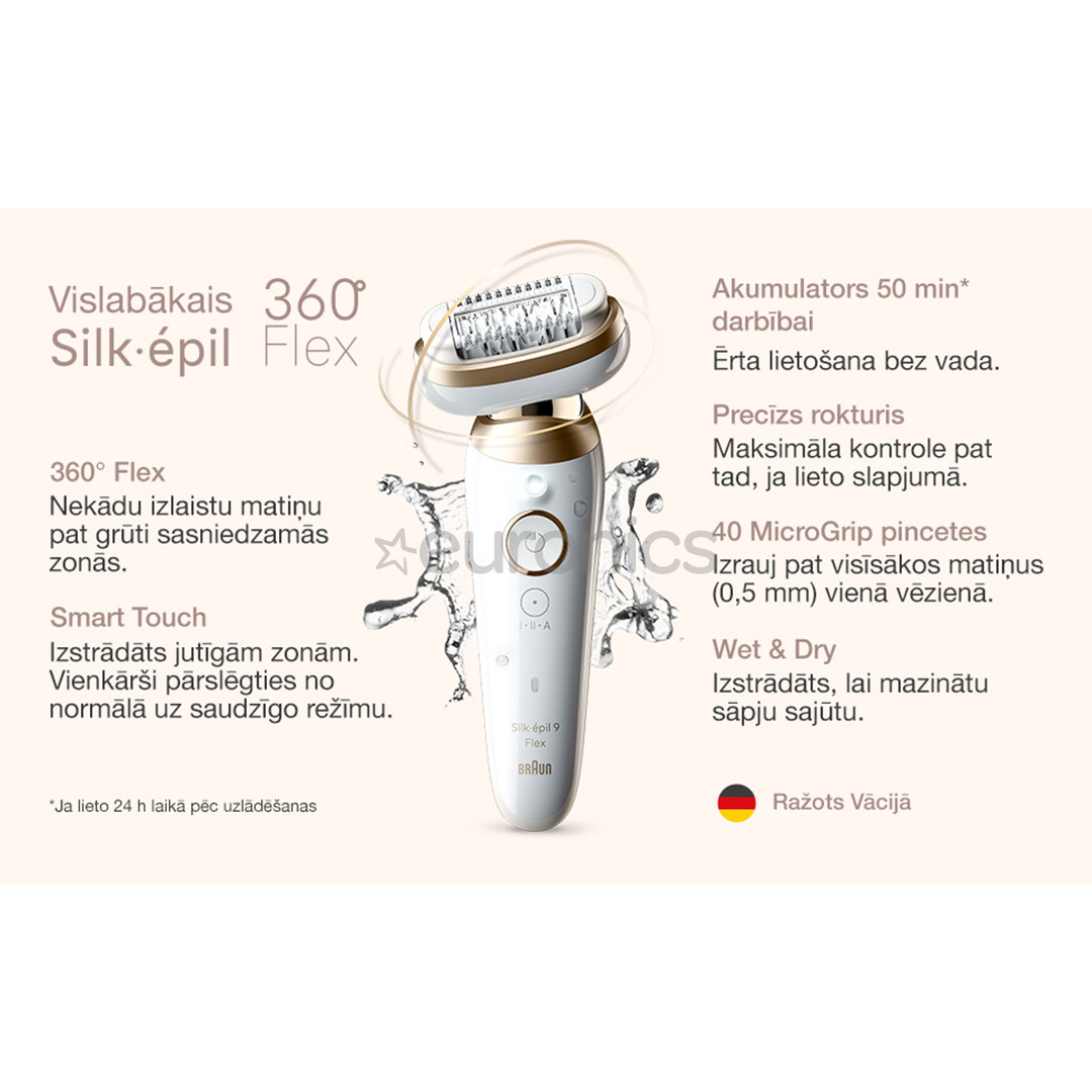Braun Silk epil 9 Flex, balta - Epilators
