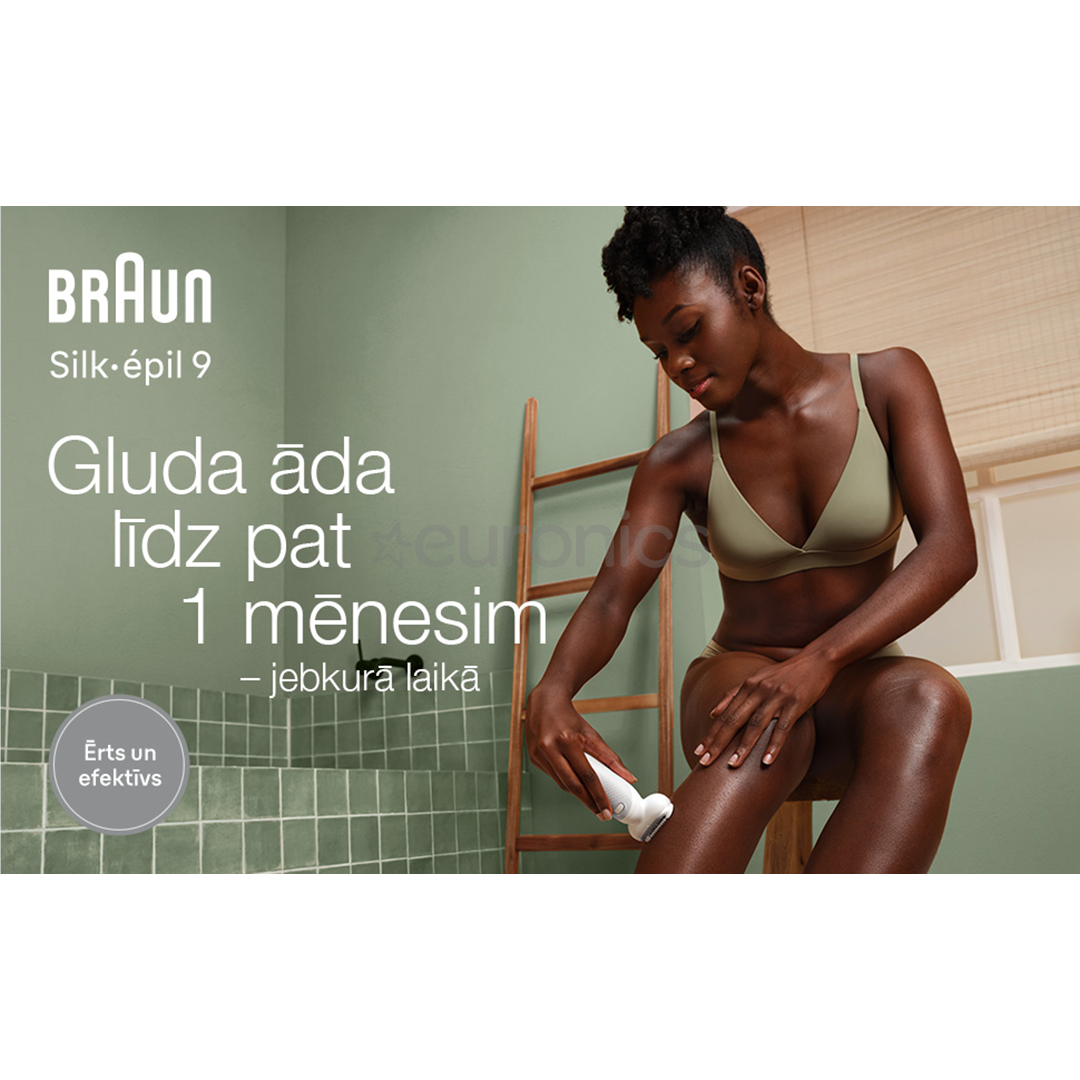 Braun Silk-epil 9, сухое и влажное использование, белый - Эпилятор