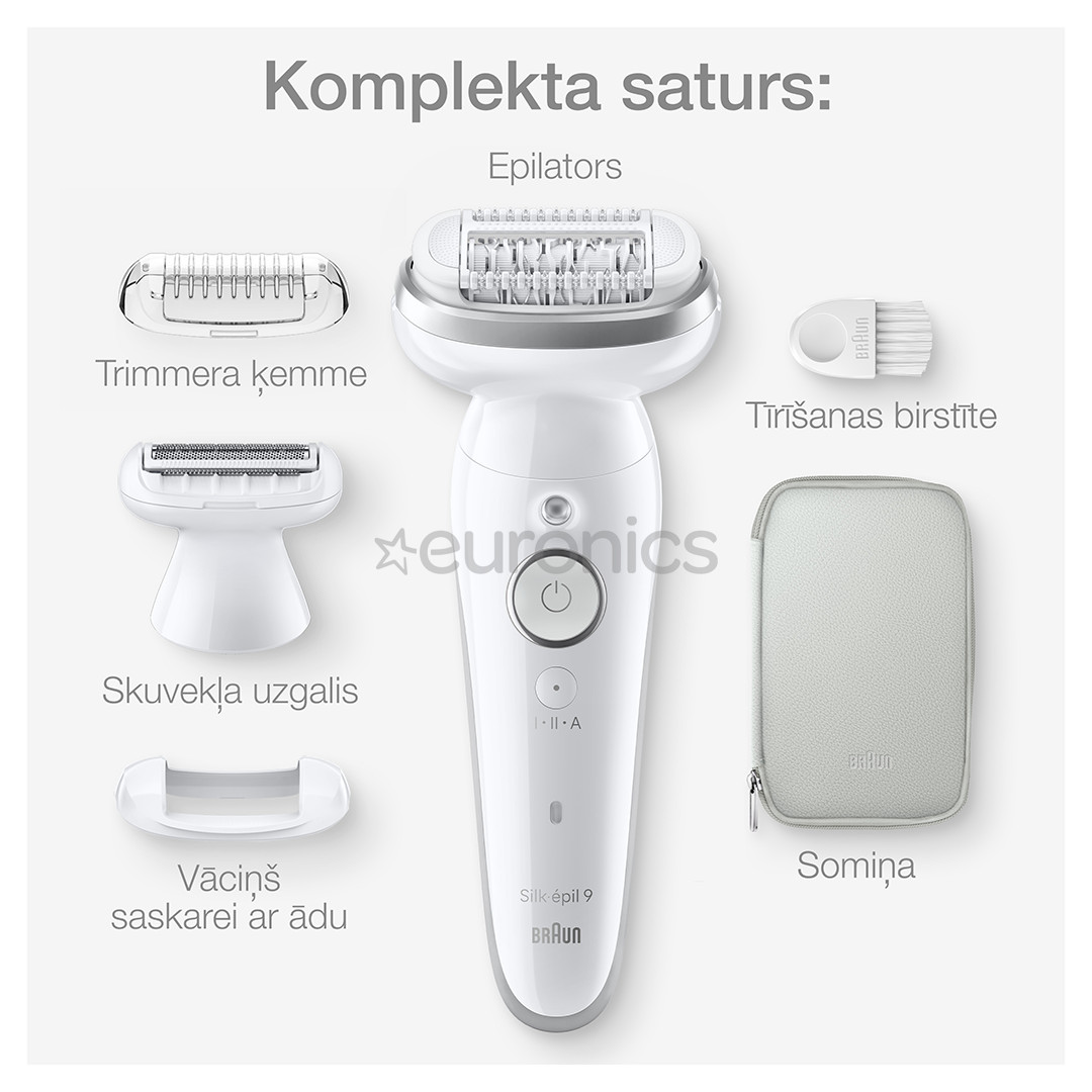 Braun Silk epil 9, Wet & Dry, white - Epilator