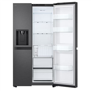 LG, Water & Ice Dispenser, 641 L, height 179 cm, matt black - SBS-Refrigerator