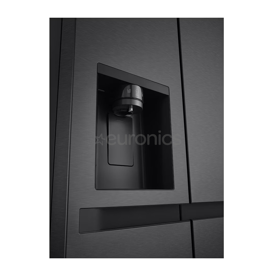 LG, Water & Ice Dispenser, 641 L, height 179 cm, matt black - SBS-Refrigerator