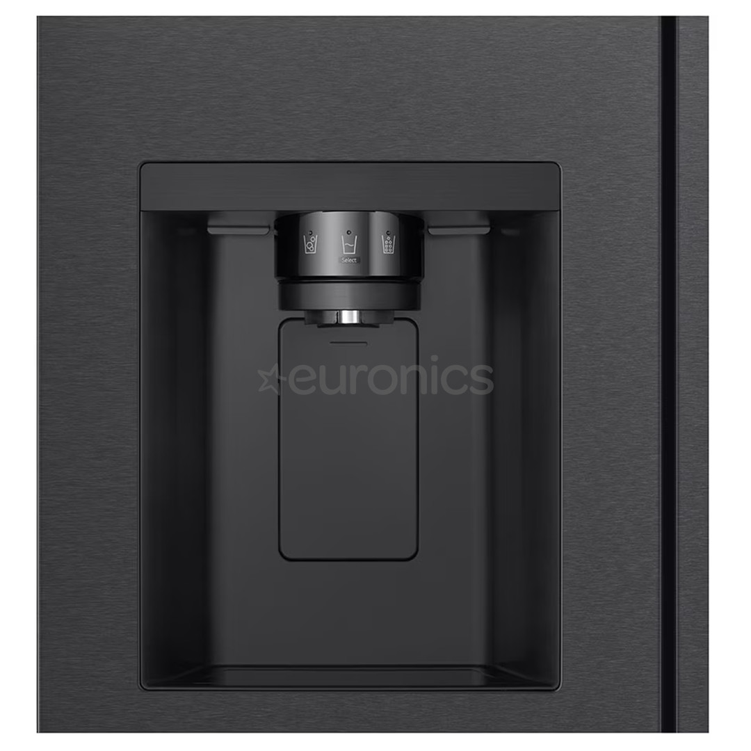 LG, Water & Ice Dispenser, 641 L, height 179 cm, matt black - SBS-Refrigerator