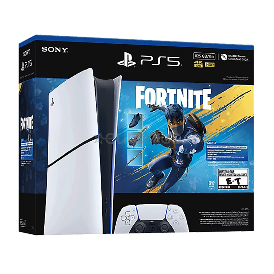 Sony PlayStation 5 Slim Digital Fortnite Flowering Chaos Bundle, 825 GB, white - Gaming console