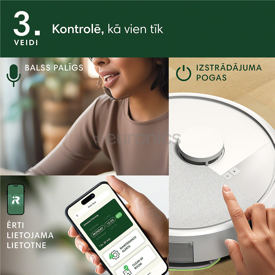 iRobot Roomba® 105 Combo, сухая и влажная уборка, белый - Робот-пылесос