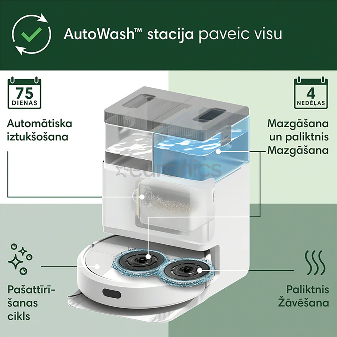 iRobot Roomba® Plus 405 Combo, Wet & Dry, white - Robot vacuum cleaner