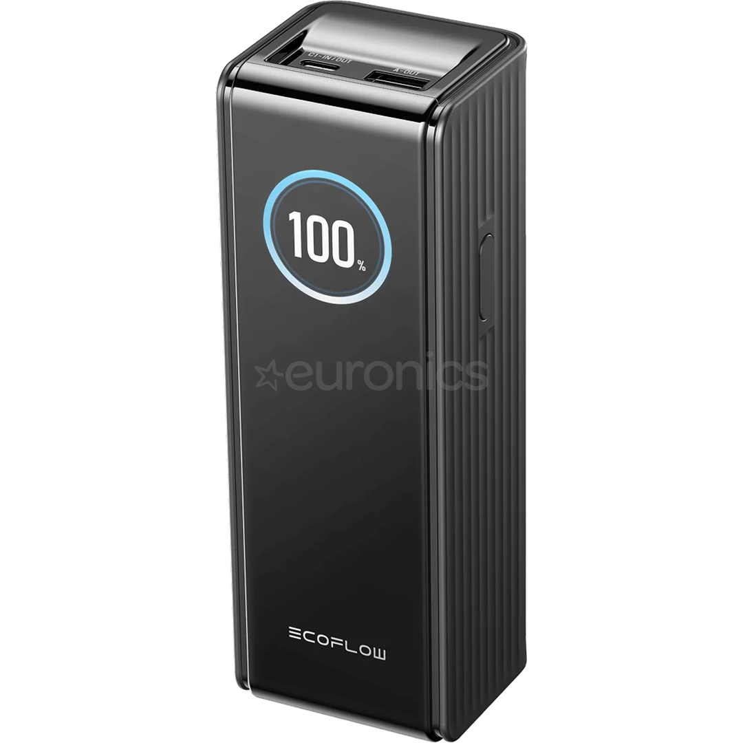EcoFlow RAPID Power Bank, 25000 mAh, melna - Portatīvais barošanas avots