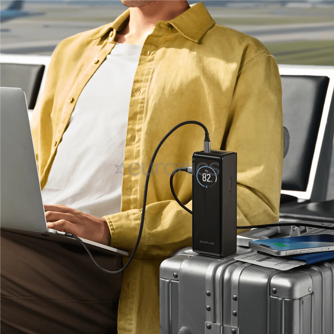 EcoFlow RAPID Power Bank, 25000 mAh, melna - Portatīvais barošanas avots