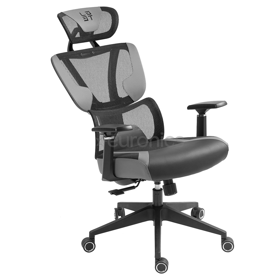 L33T FuzionX, PU, Fabric, grey - Office Seat