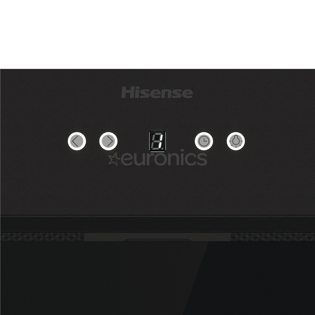 Hisense, 660 m³/h, width 80 cm, black - Built-in cooker hood