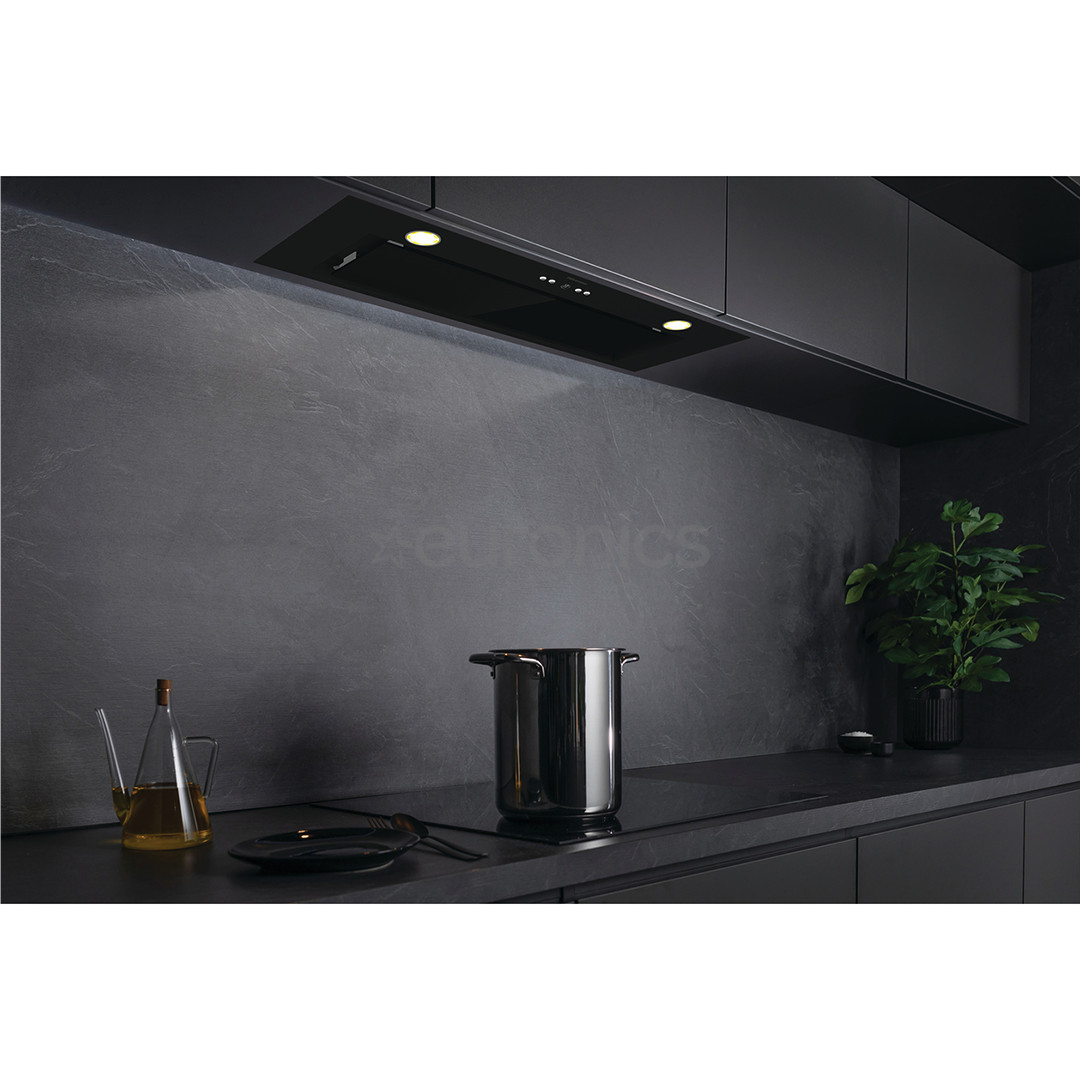 Hisense, 660 m³/h, width 80 cm, black - Built-in cooker hood