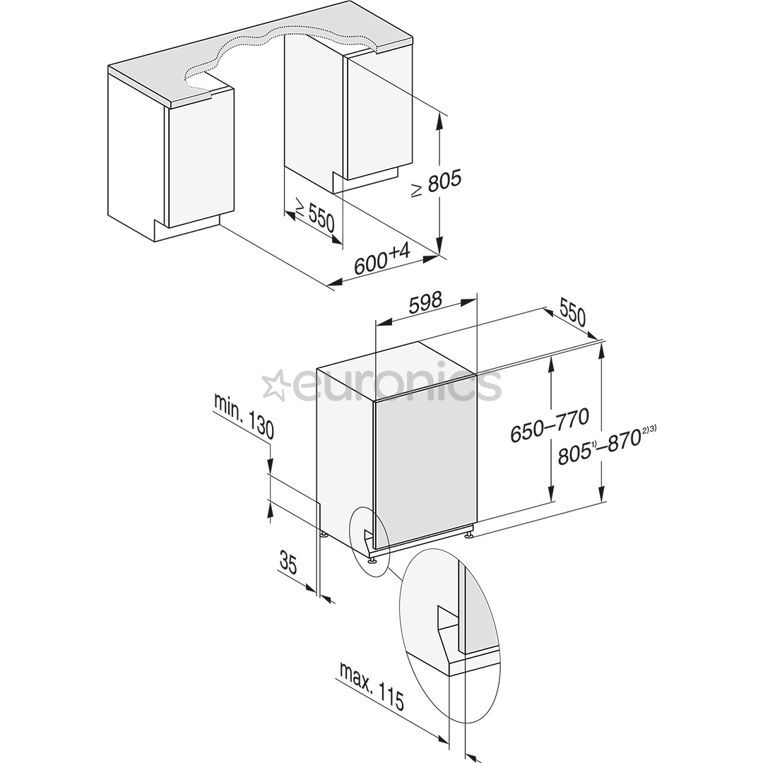 Miele, 14 комплектов посуды - Интегрируемая посудомоечная машина