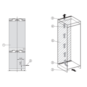 Miele NoFrost, 244 L, augstums 177 cm - Iebūvējams ledusskapis