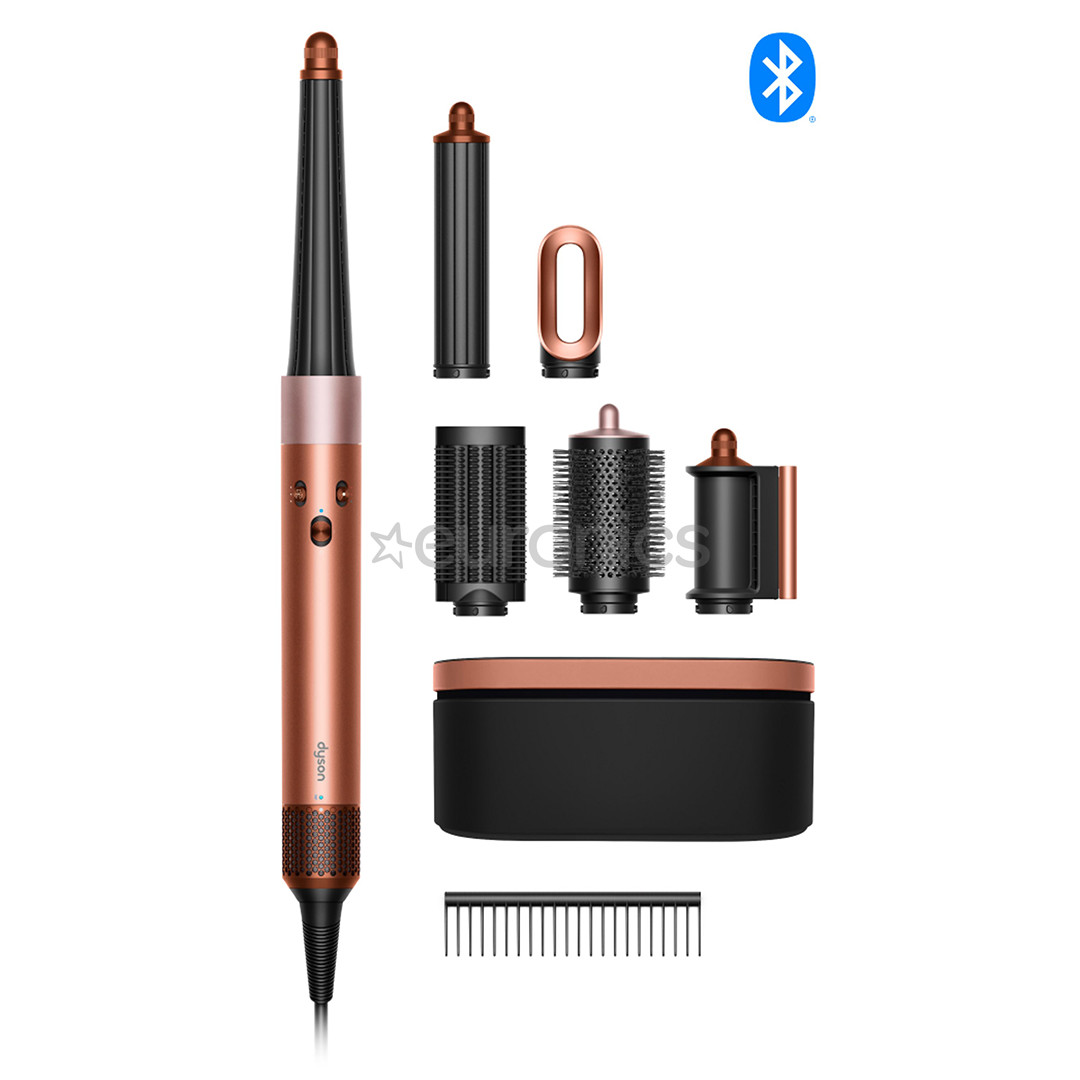 Dyson Airwrap i.d.™, Bluetooth®, 1300 Вт, Straight+Wavy, Amber silk, розовый/медный - Стайлер для волос