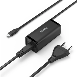 Hama, USB-C, 5-20 V, 65 W, melna - Universālais lādētājs portatīvajiem datoriem