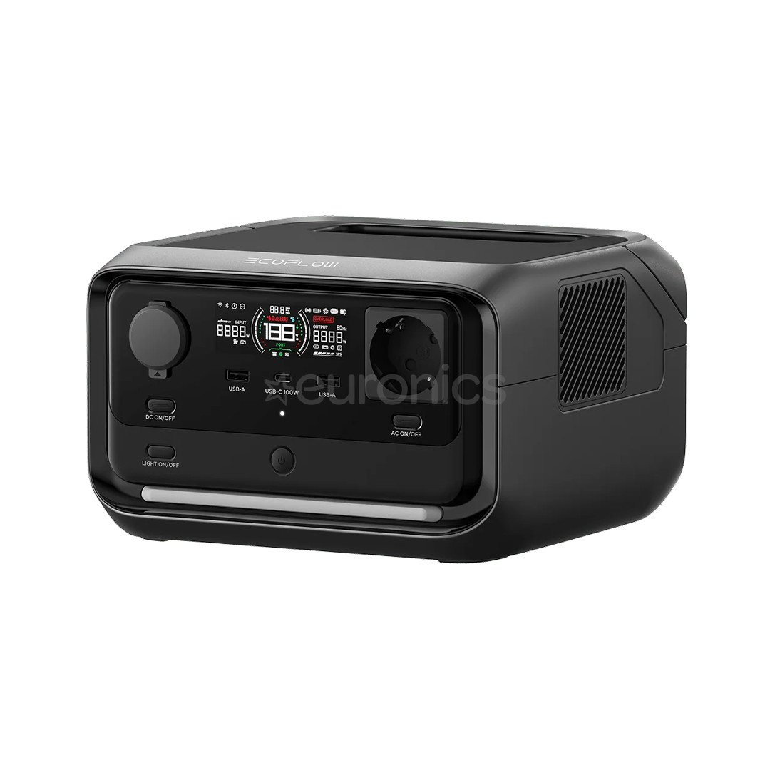 Ecoflow River 3 Max Plus, 858 Wh, melna/pelēka - Pārnēsājama spēkstacija