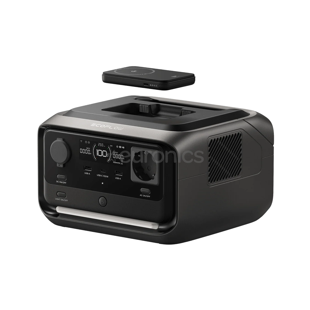 Ecoflow River 3 Max Plus Wireless, 858 Wh, black/gray - Power station