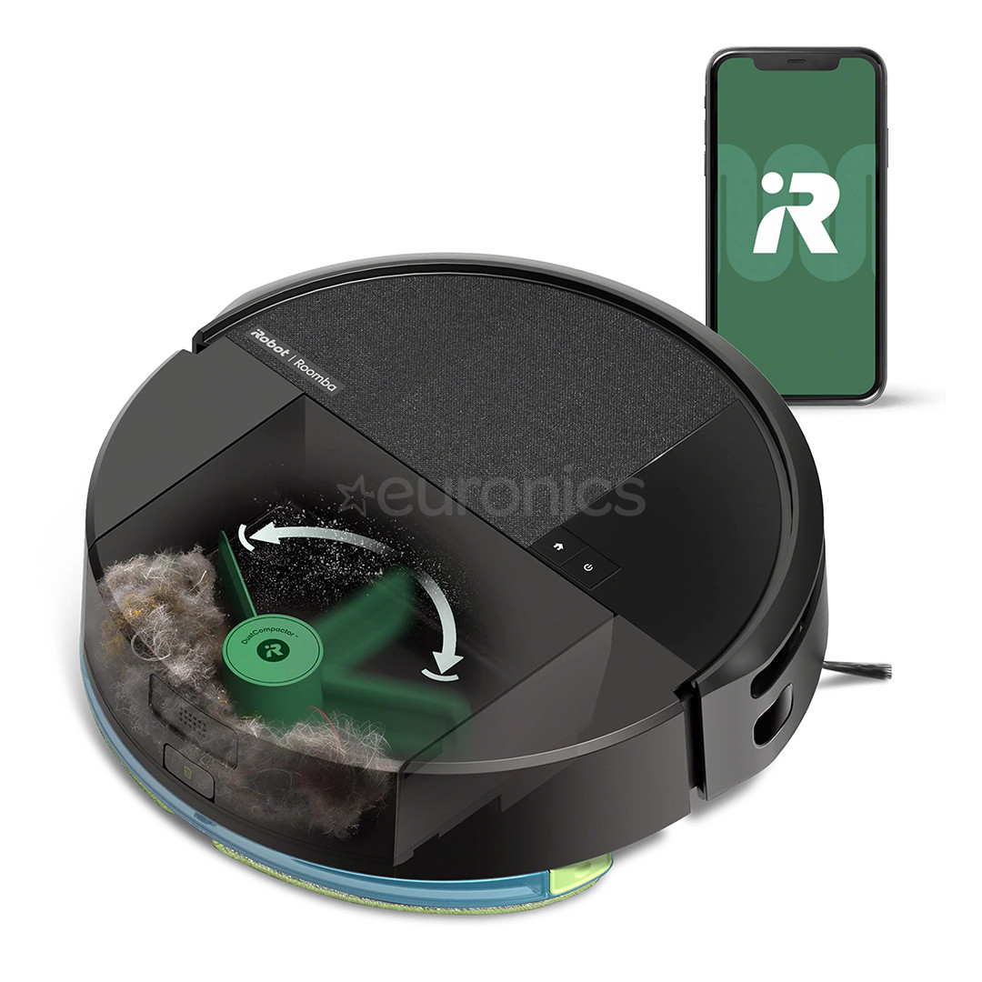 iRobot Roomba 205 DustCompactor Combo, Wet & Dry, melna - Robots putekļu sūcējs
