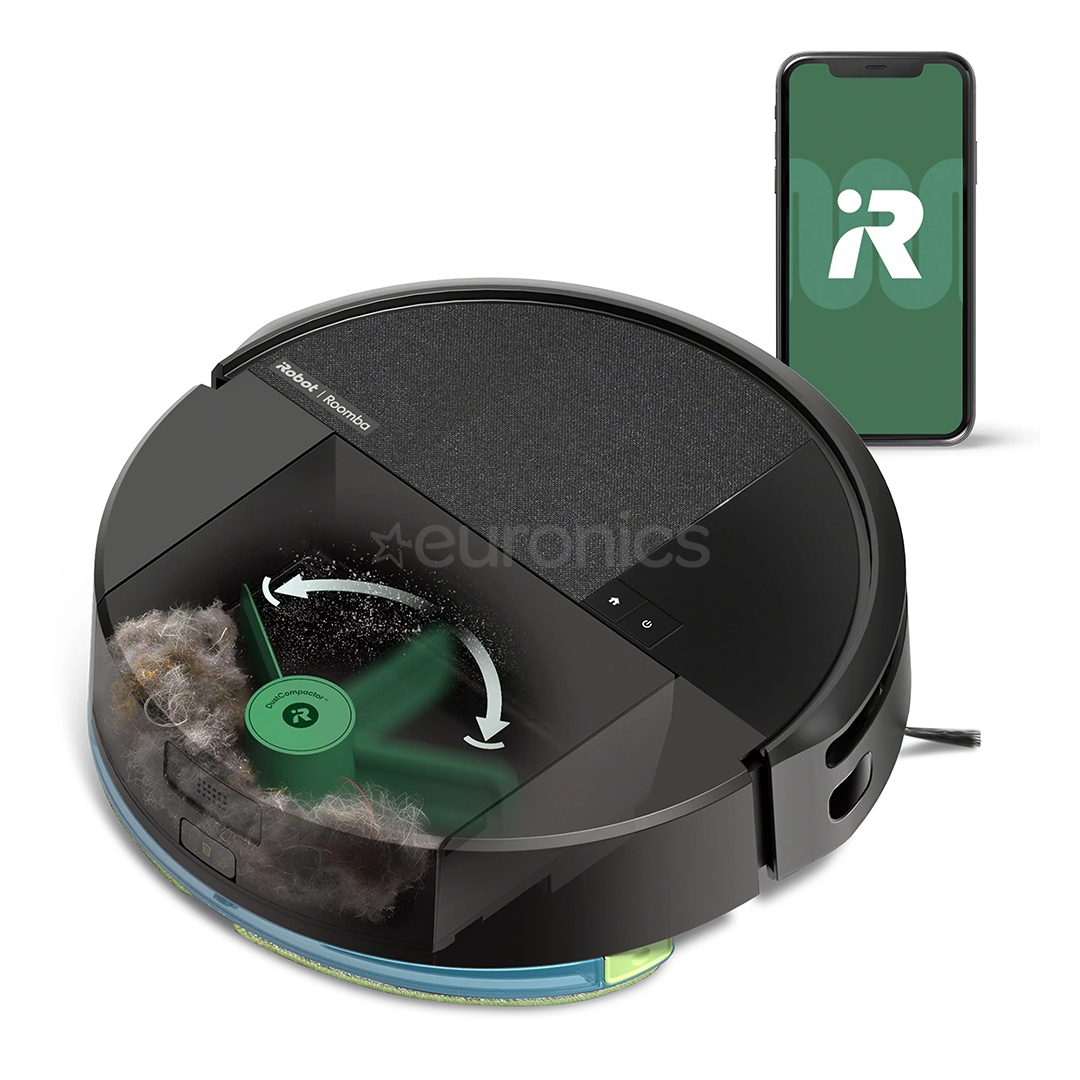 iRobot Roomba 205 DustCompactor Combo, wet & dry, black - Robot vacuum cleaner