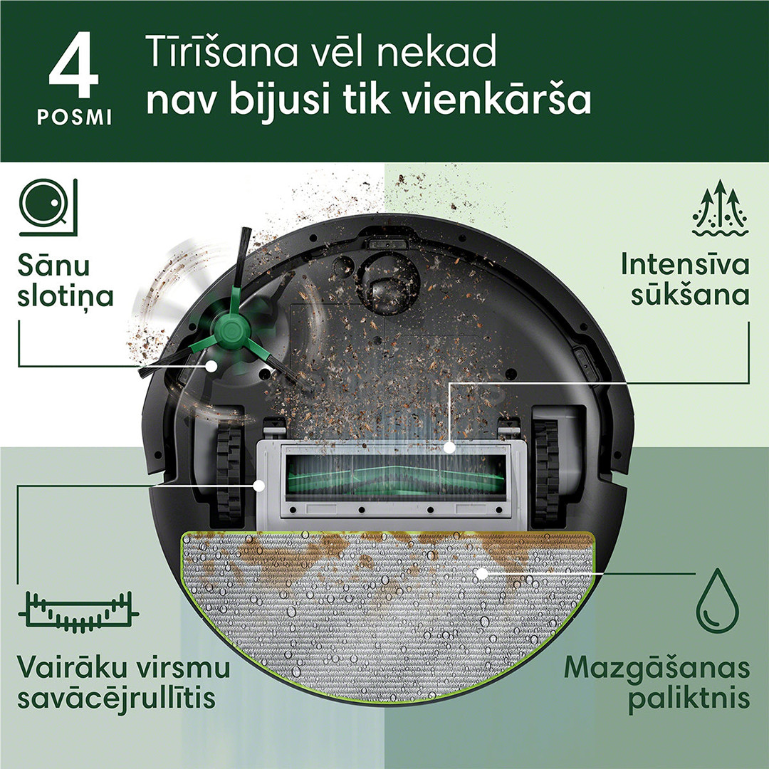 iRobot Roomba® 105 Combo, Wet & Dry, melna - Robots putekļu sūcējs