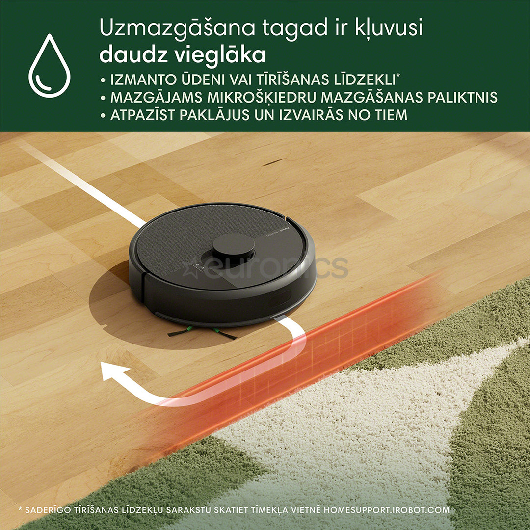 iRobot Roomba® 105 Combo, Wet & Dry, melna - Robots putekļu sūcējs
