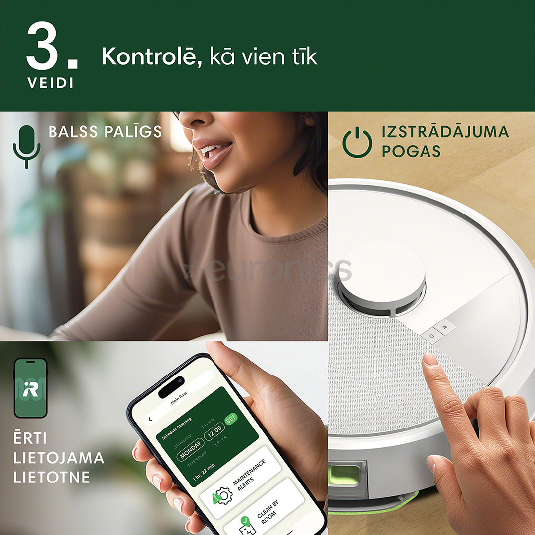 iRobot Roomba® 105 Combo+, сухая и влажная уборка, белый - Робот-пылесос
