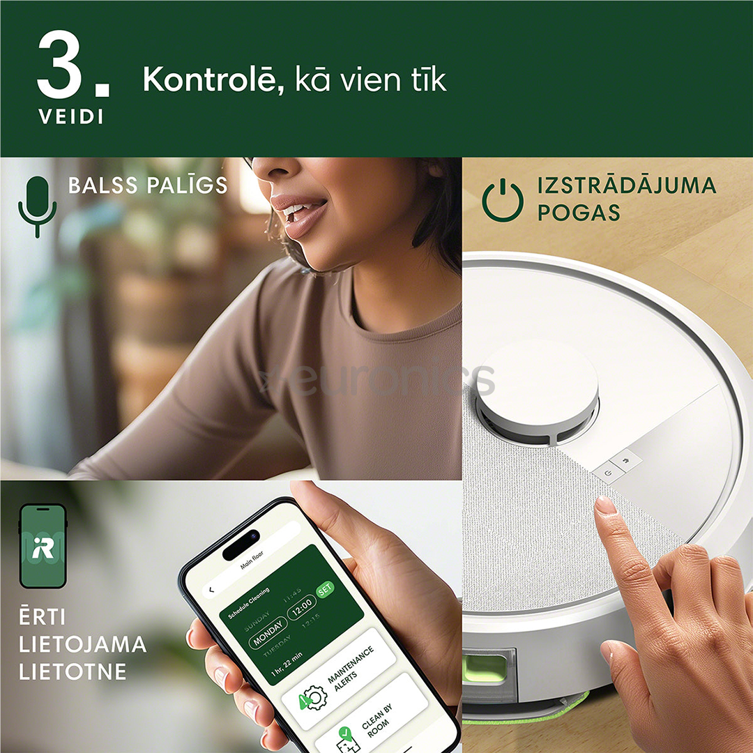 iRobot Roomba® 105 Combo+, сухая и влажная уборка, белый - Робот-пылесос