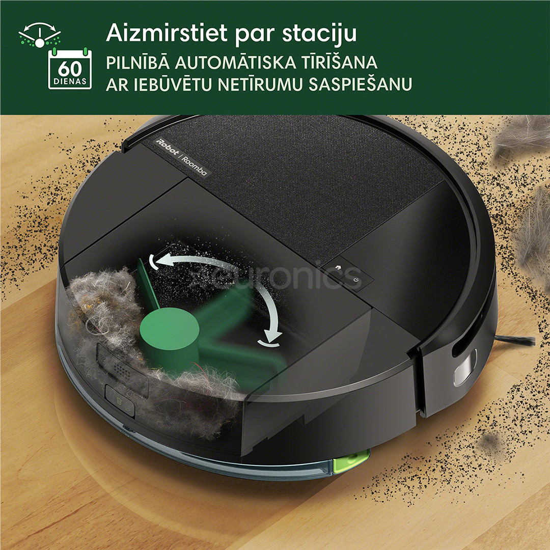 iRobot Roomba 205 DustCompactor Combo, Wet & Dry, melna - Robots putekļu sūcējs