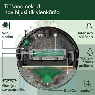 iRobot Roomba 205 DustCompactor Combo, Wet & Dry, melna - Robots putekļu sūcējs