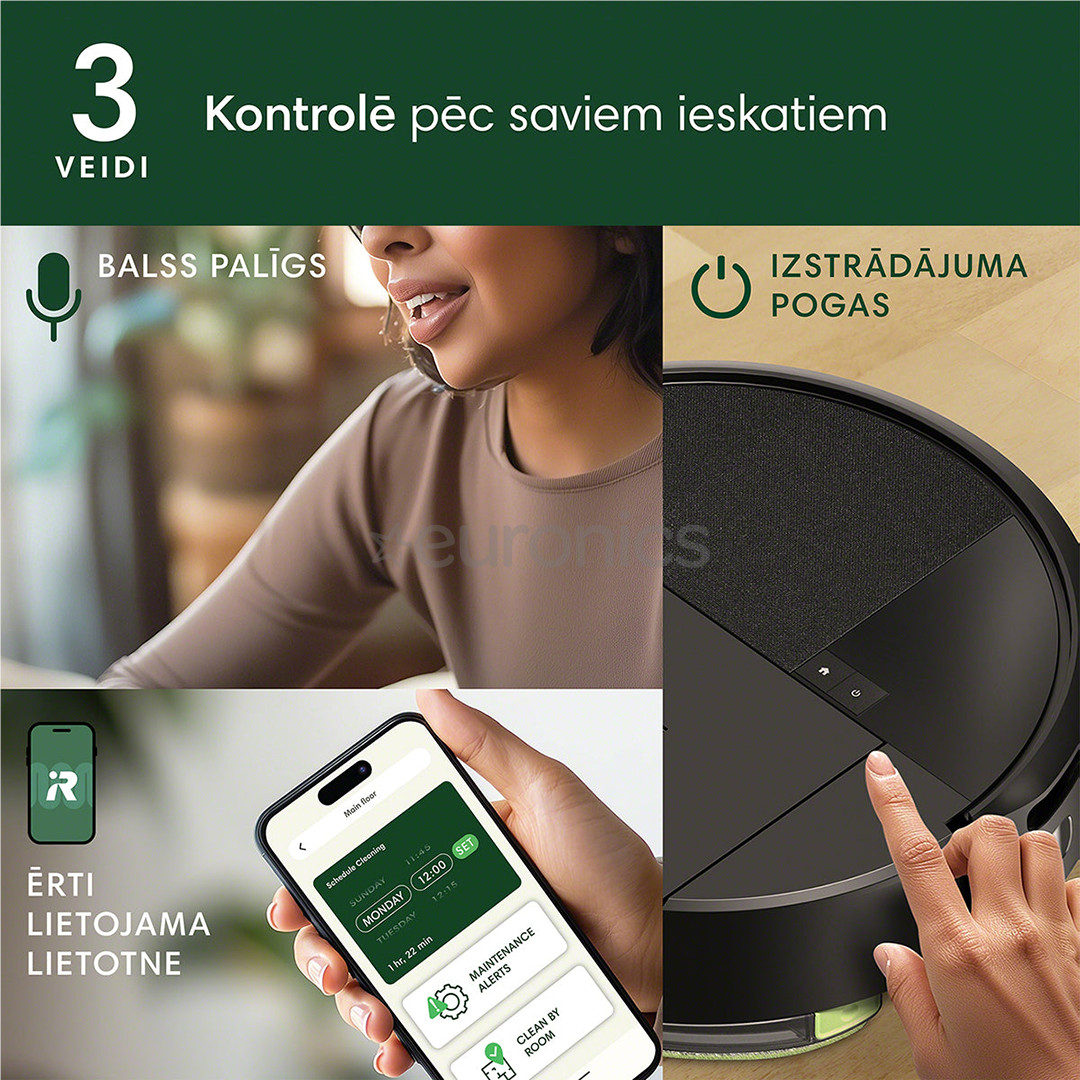 iRobot Roomba 205 DustCompactor Combo, Wet & Dry, melna - Robots putekļu sūcējs