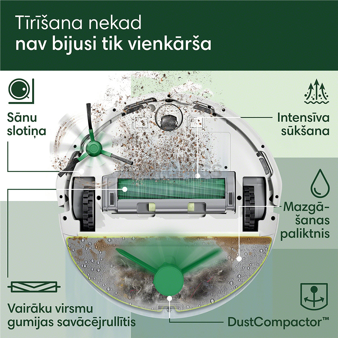 iRobot Roomba 205 DustCompactor Combo, wet & dry, white - Robot vacuum cleaner