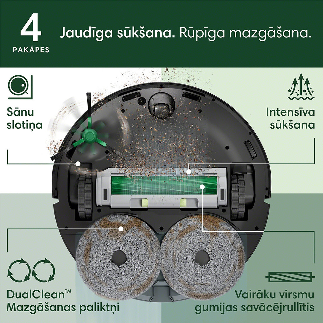 iRobot Roomba® Plus 405 Combo, сухая и влажная уборка, черный - Робот-пылесос
