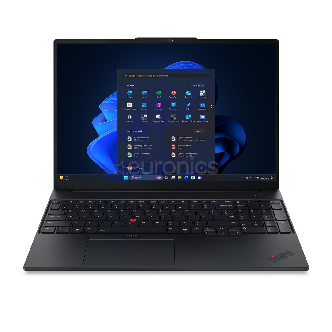 Lenovo ThinkPad E16 Gen 3, 16'', WUXGA, Ultra 5, 16 GB, 512 GB, W11P, ENG, melna - Portatīvais dators