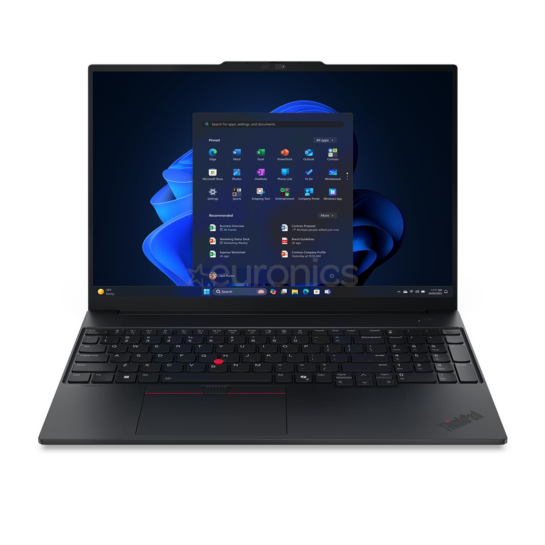 Lenovo ThinkPad E16 Gen 3, 16'', WUXGA, Ultra 5, 16 GB, 512 GB, W11P, ENG, melna - Portatīvais dators