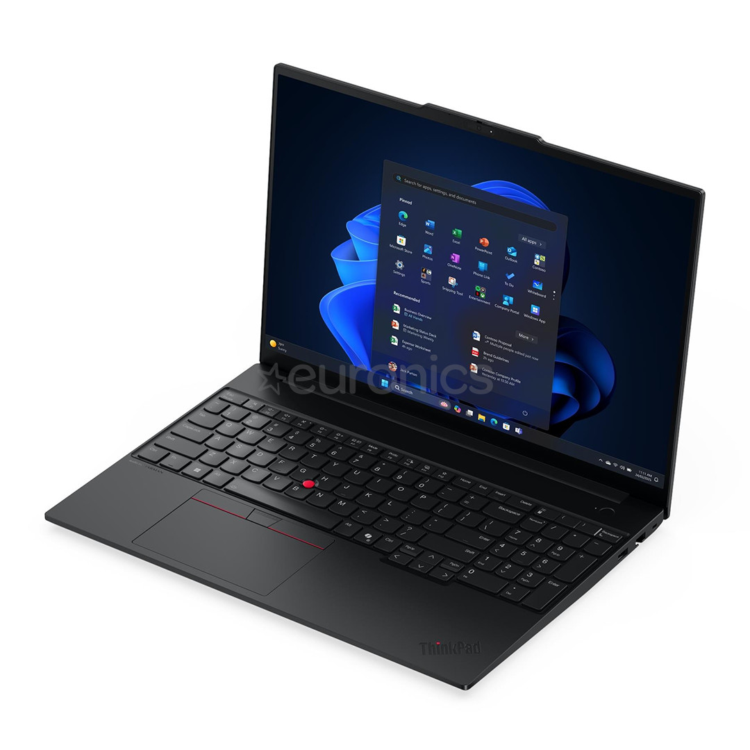 Lenovo ThinkPad E16 Gen 3, 16'', WUXGA, Ultra 5, 16 GB, 512 GB, W11P, ENG, melna - Portatīvais dators