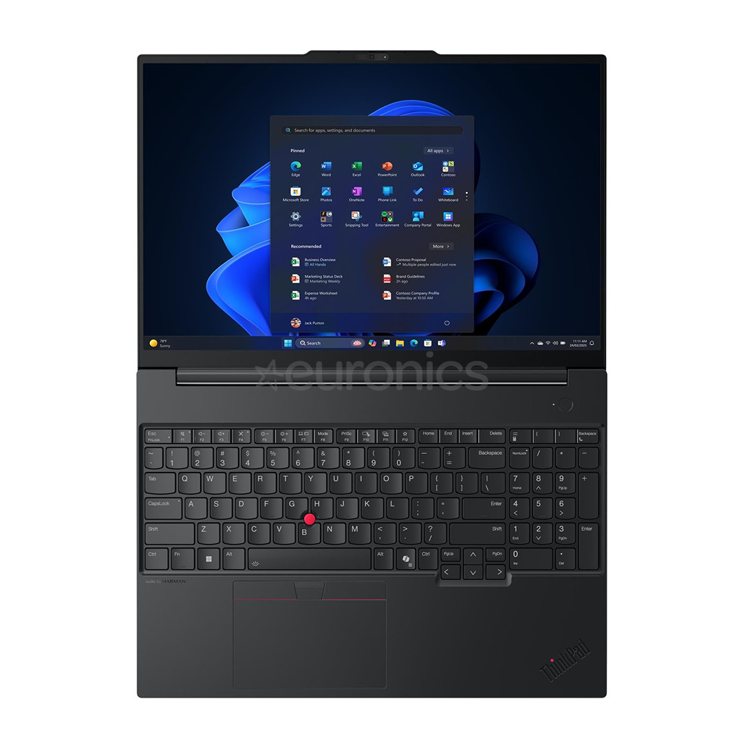 Lenovo ThinkPad E16 Gen 3, 16'', WUXGA, Ultra 5, 16 GB, 512 GB, W11P, ENG, melna - Portatīvais dators