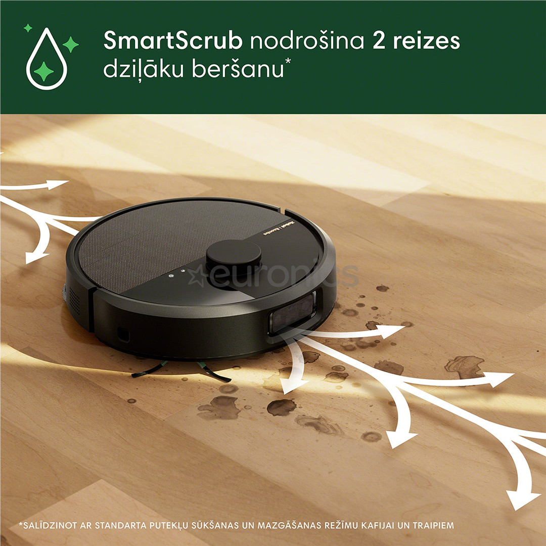 iRobot Roomba® Plus 505 Combo, Wet & Dry, melna - Robots putekļu sūcējs