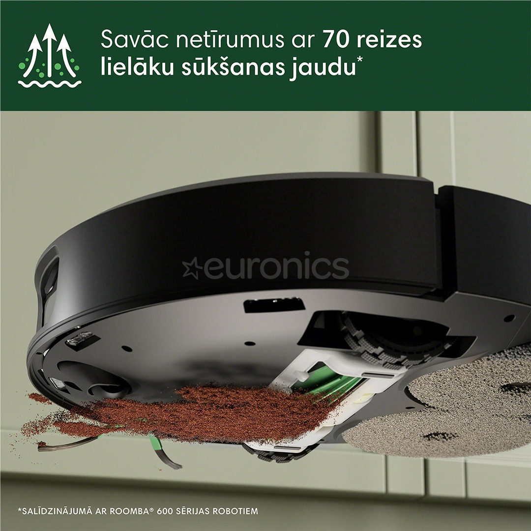 iRobot Roomba® Plus 505 Combo, Wet & Dry, melna - Robots putekļu sūcējs