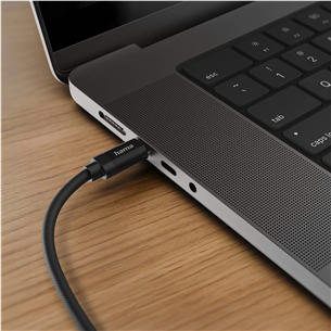 Hama Fabric Charging Cable, USB-C - USB-C, Nylon, 1,5 m, melns - Vads