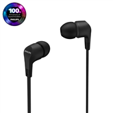 Philips TAE1105BK, 3.5 mm, black - Wired in-ear earbuds